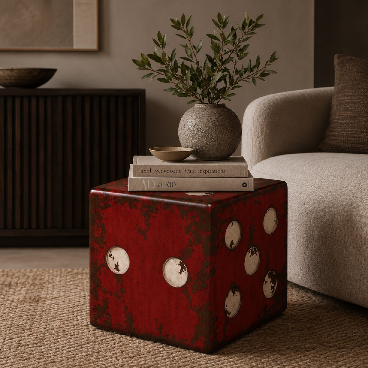 Modern European furniture - Red Cube Accent Table - www.oroa.com