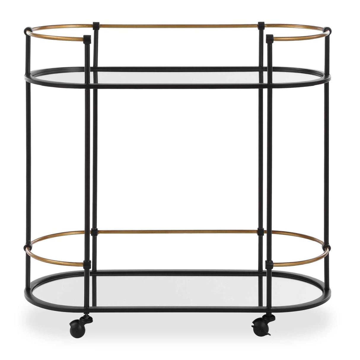 Modern European furniture - Mirrored Shelves Bar Cart - www.oroa.com