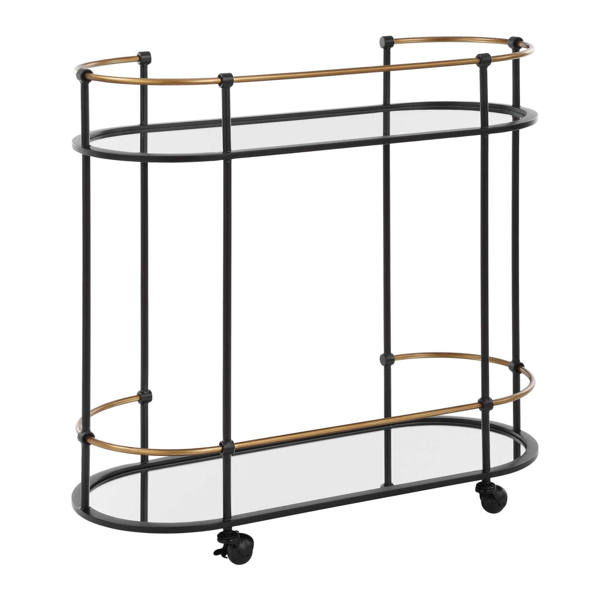 Modern European furniture - Mirrored Shelves Bar Cart - www.oroa.com