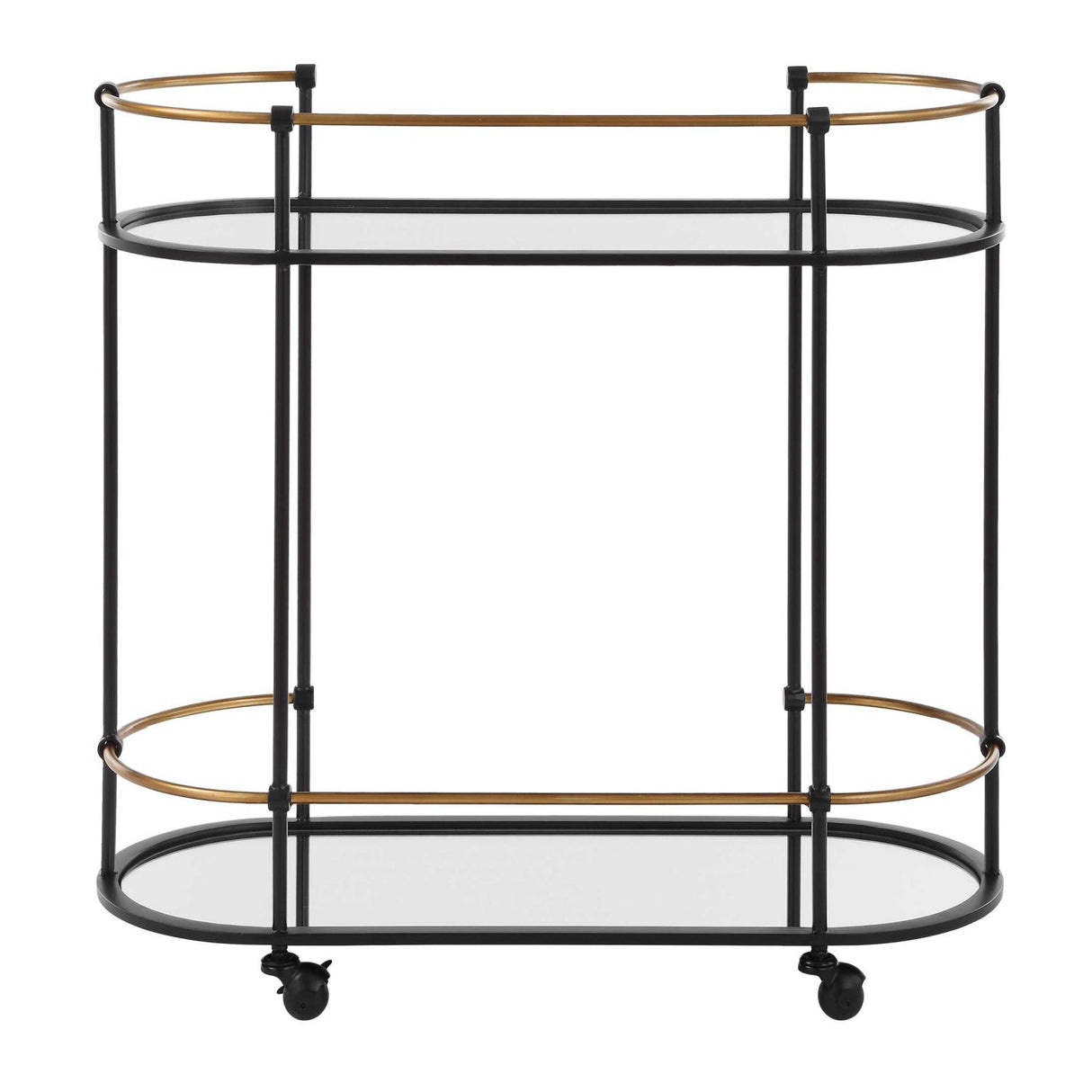 Modern European furniture - Mirrored Shelves Bar Cart - www.oroa.com