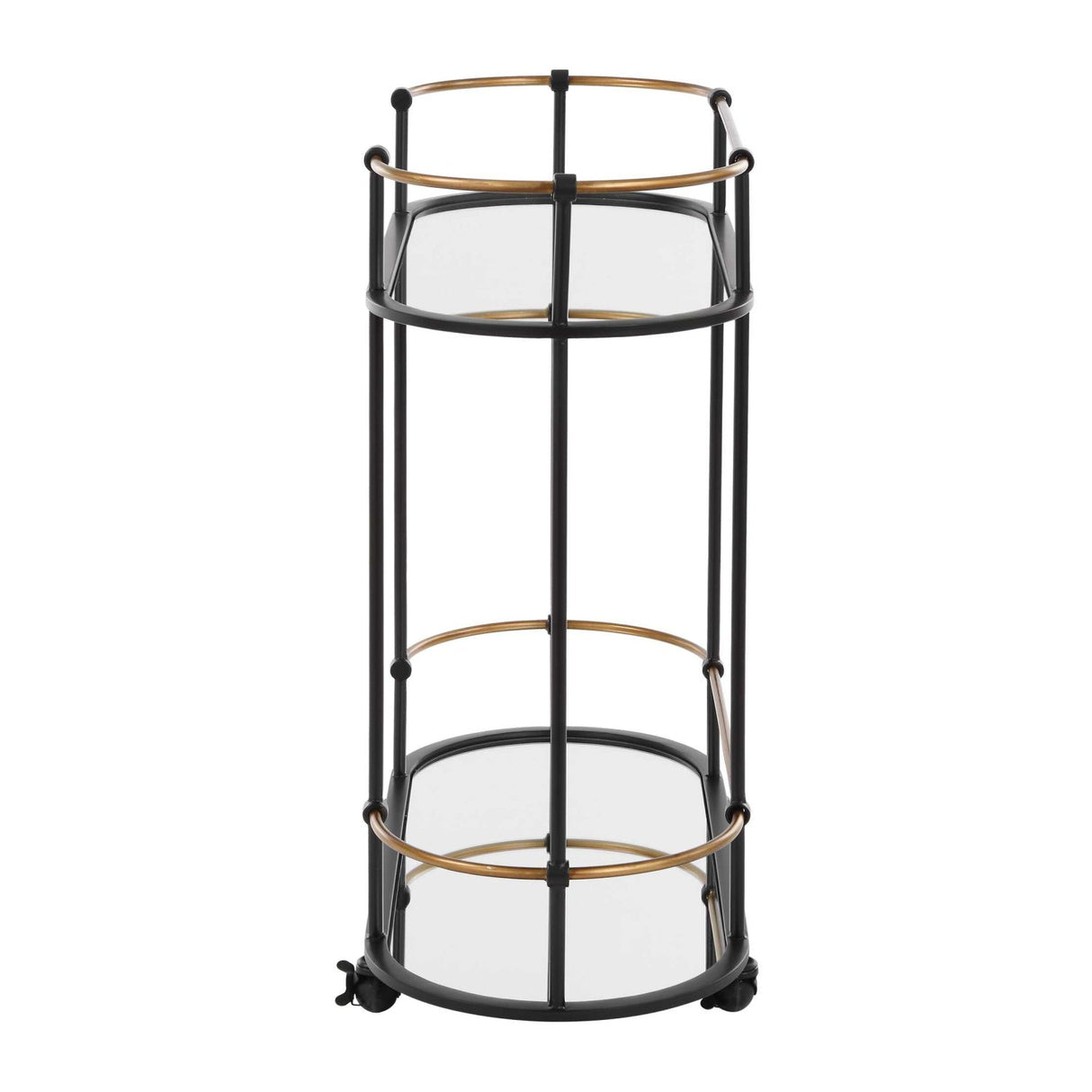 Modern European furniture - Mirrored Shelves Bar Cart - www.oroa.com