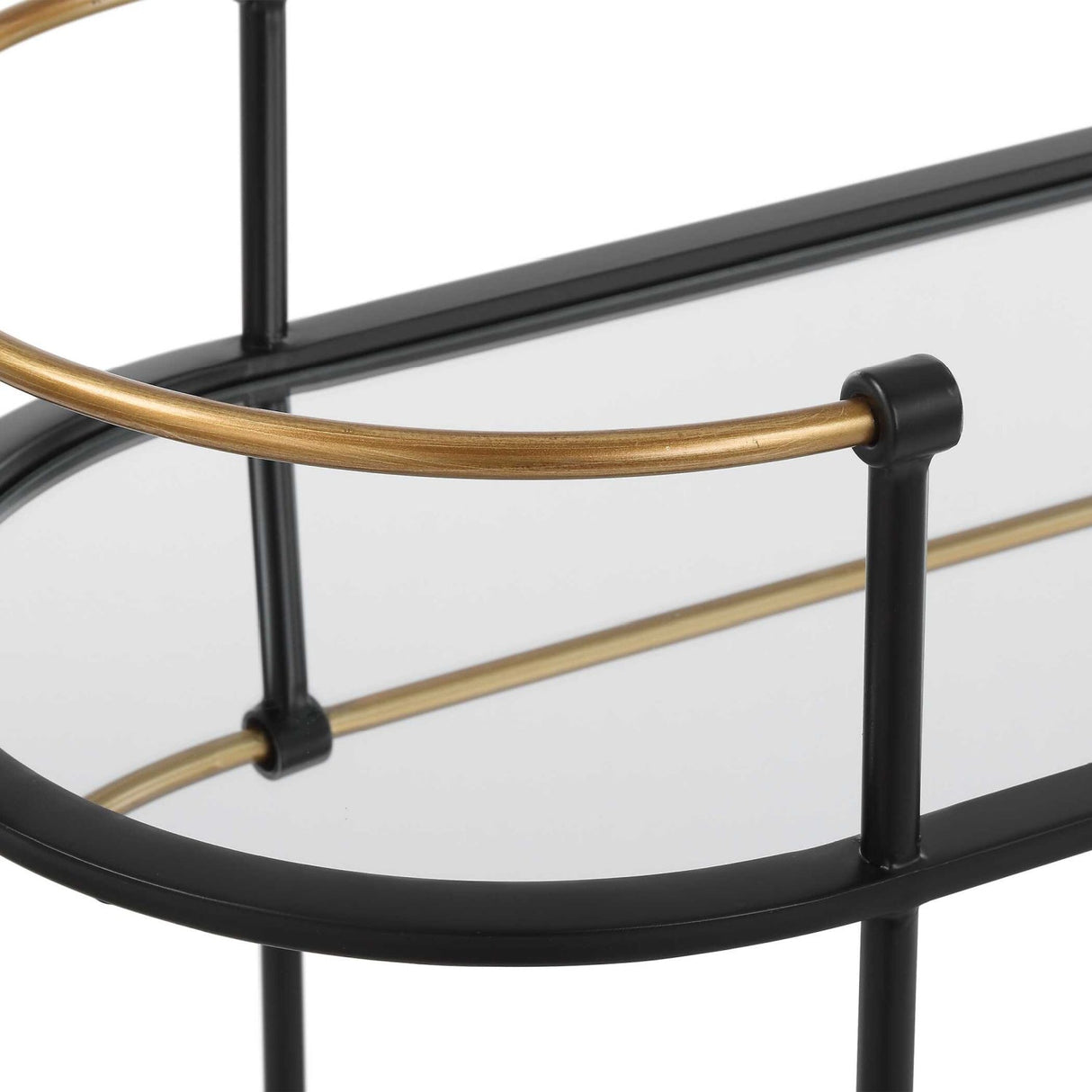 Modern European furniture - Mirrored Shelves Bar Cart - www.oroa.com