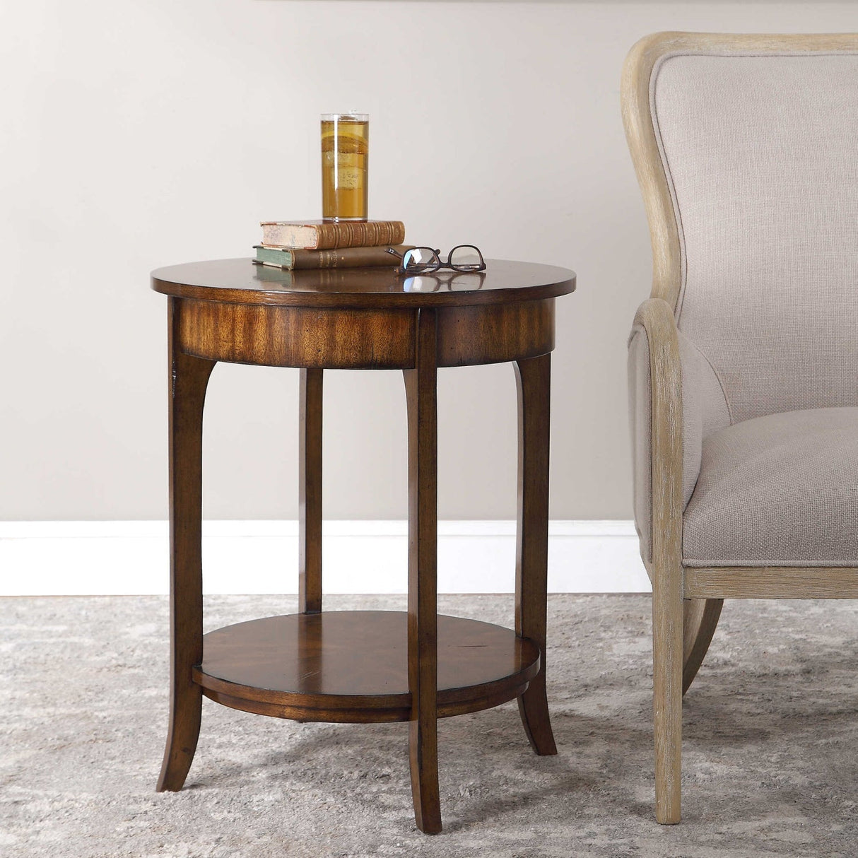 Rustic Primavera Veneer Lamp Table by Uttermost Carmel, alternate view 2