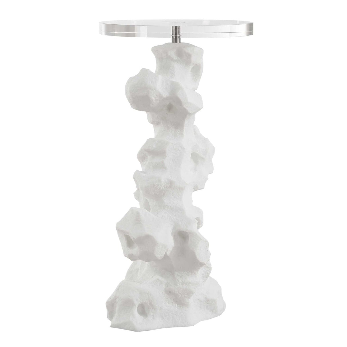 White Man-Made Stone Drink Table by Uttermost Remnant, alternate view 3