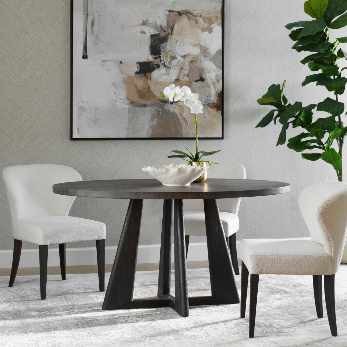 Modern European furniture - Oval Acacia Sunburst Dining Table - www.oroa.com