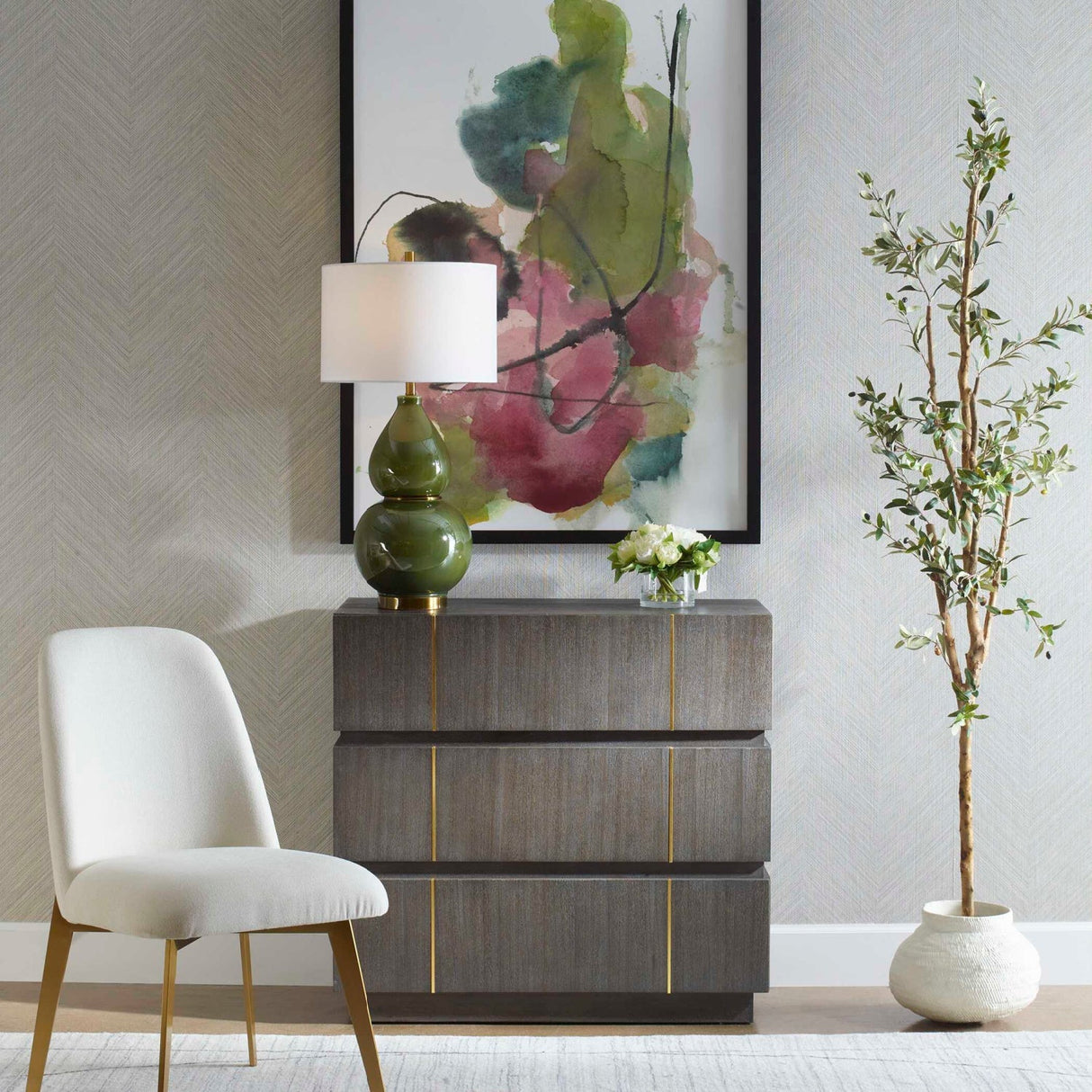 Dark Acacia 3-Drawer Chest by Uttermost Between the Lines, alternate view 3