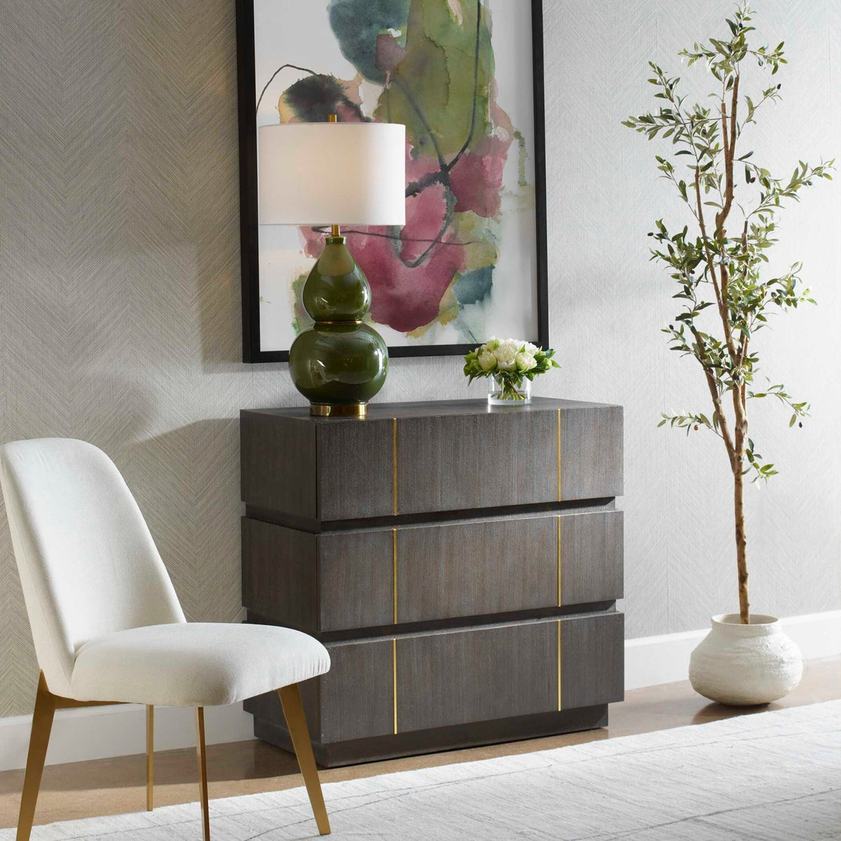 Dark Acacia 3-Drawer Chest by Uttermost Between the Lines, alternate view 9