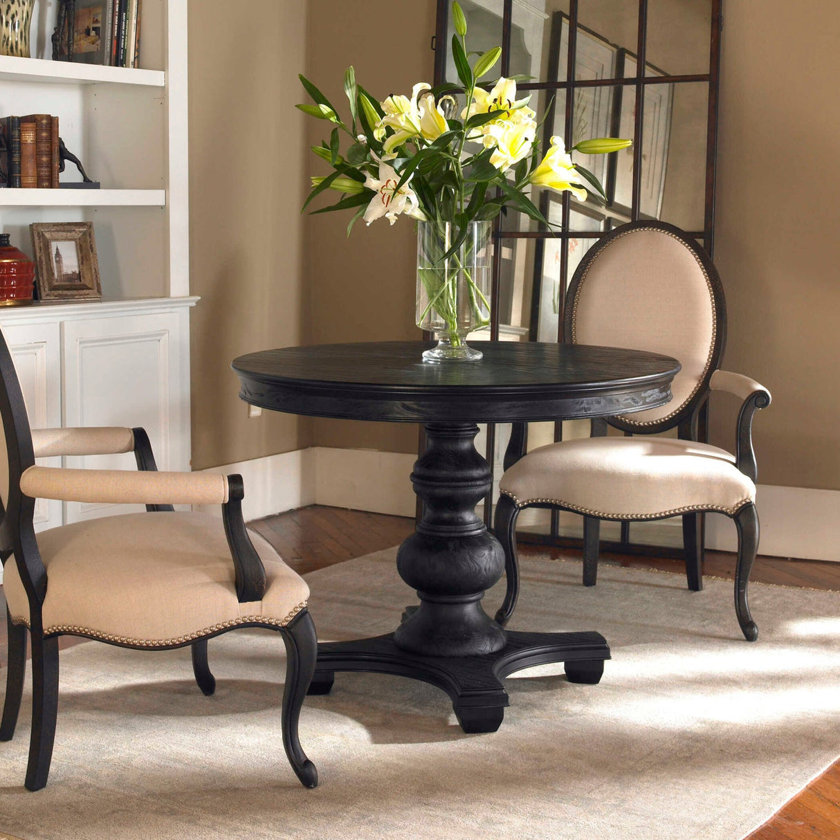 Black Baluster Round Dining Table by Uttermost Brynmore, alternate view 4