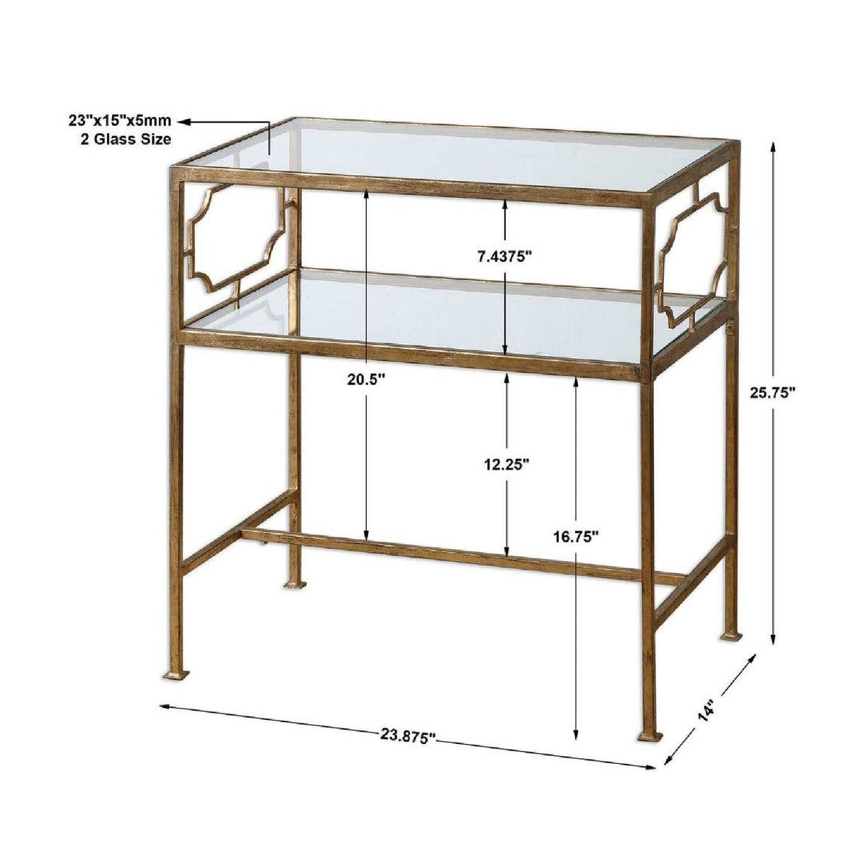 Modern European furniture - Gold Framed Side Table - www.oroa.com