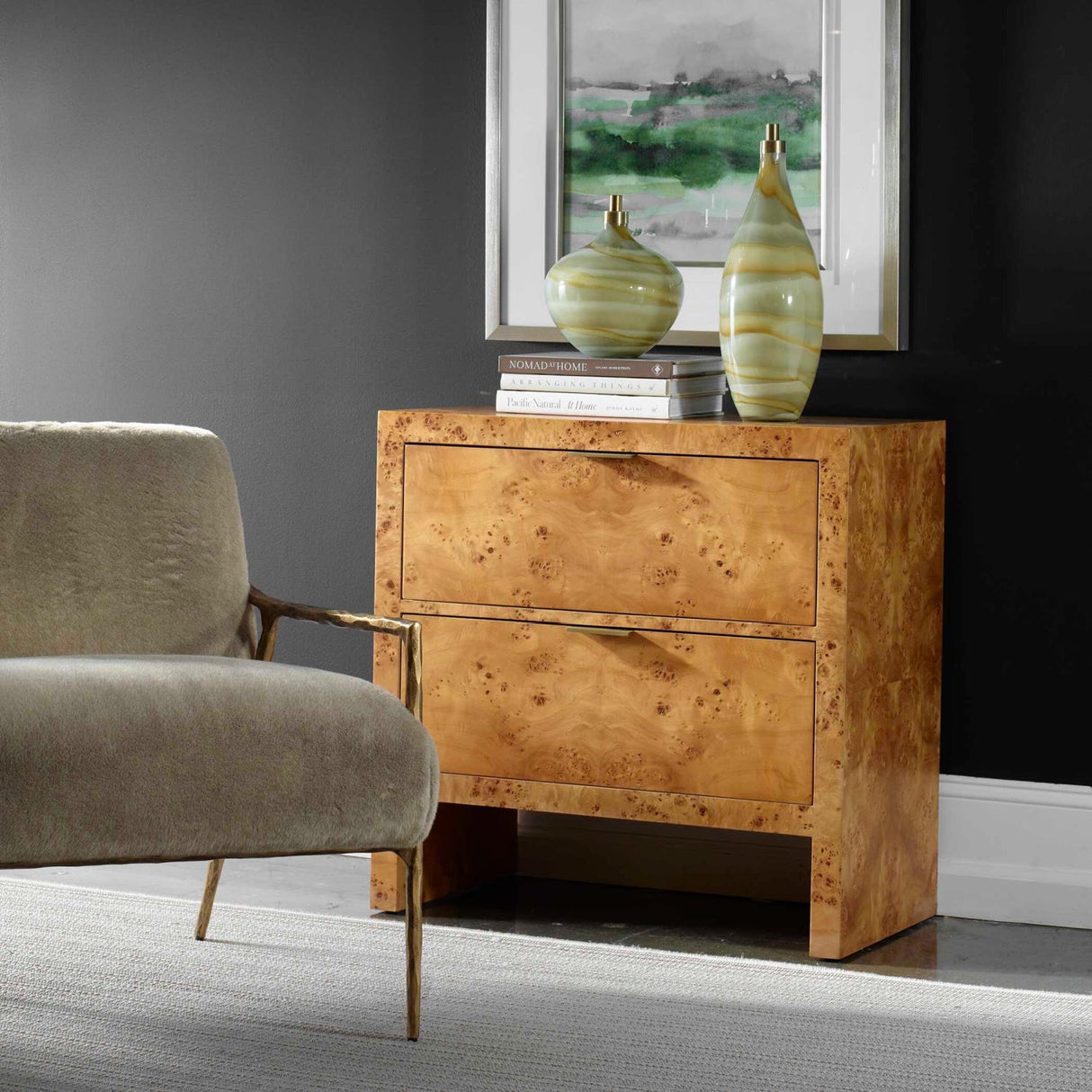 2-Drawer Burl Accent Chest by Uttermost Indus, alternate view 10