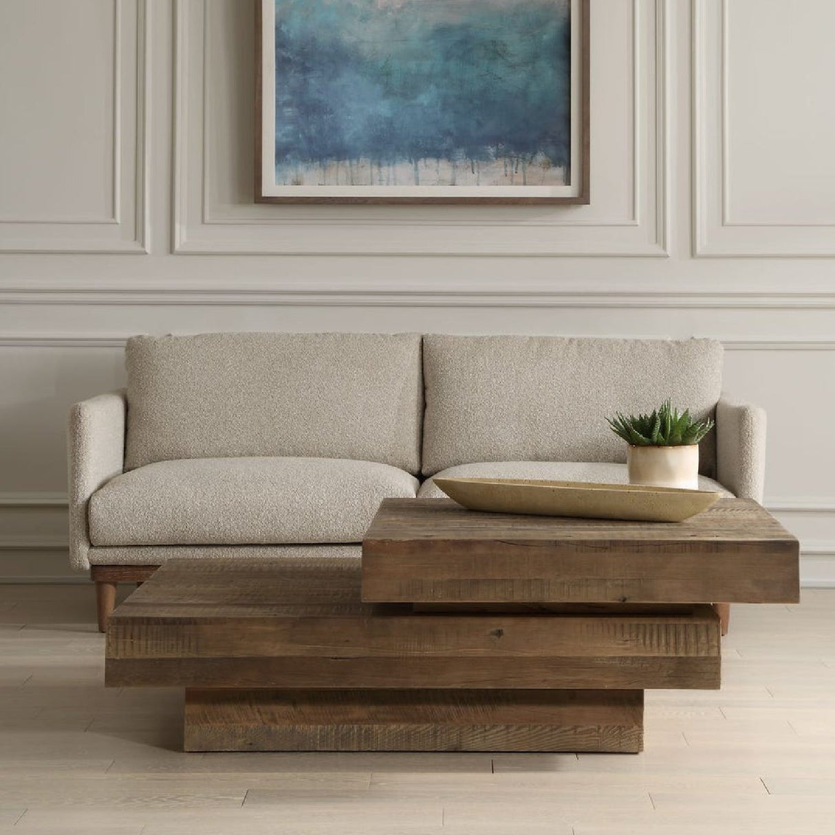 2-Layer Natural Oak Coffee Table by Uttermost Rustic, alternate view 2