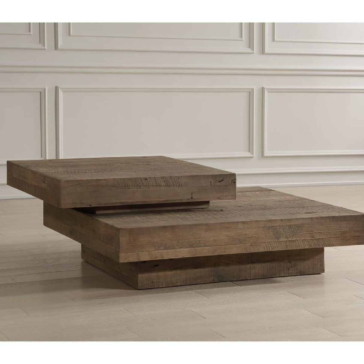 2-Layer Natural Oak Coffee Table | Oroa.com