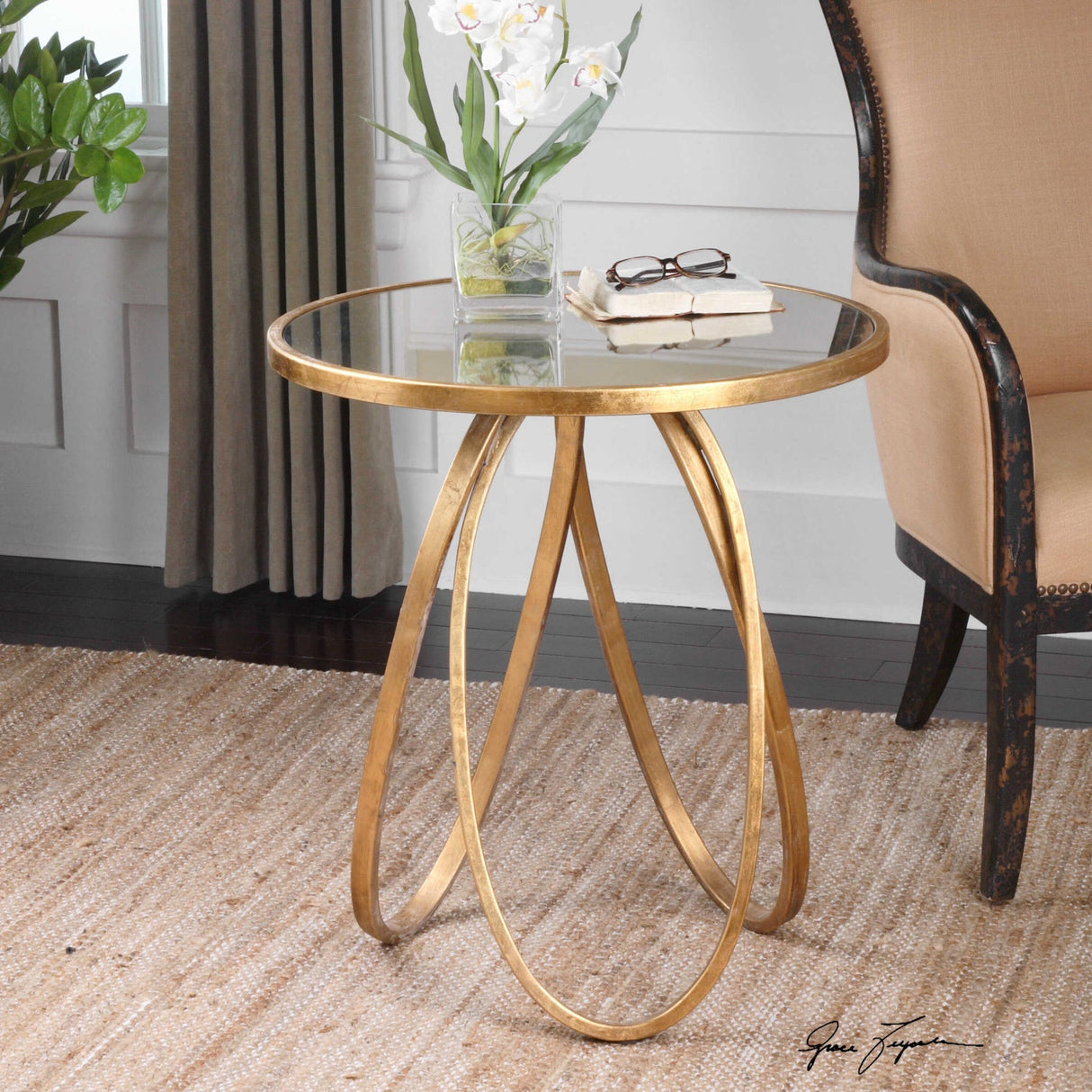 Gold Loops Side Table by Uttermost Montrez, alternate view 3
