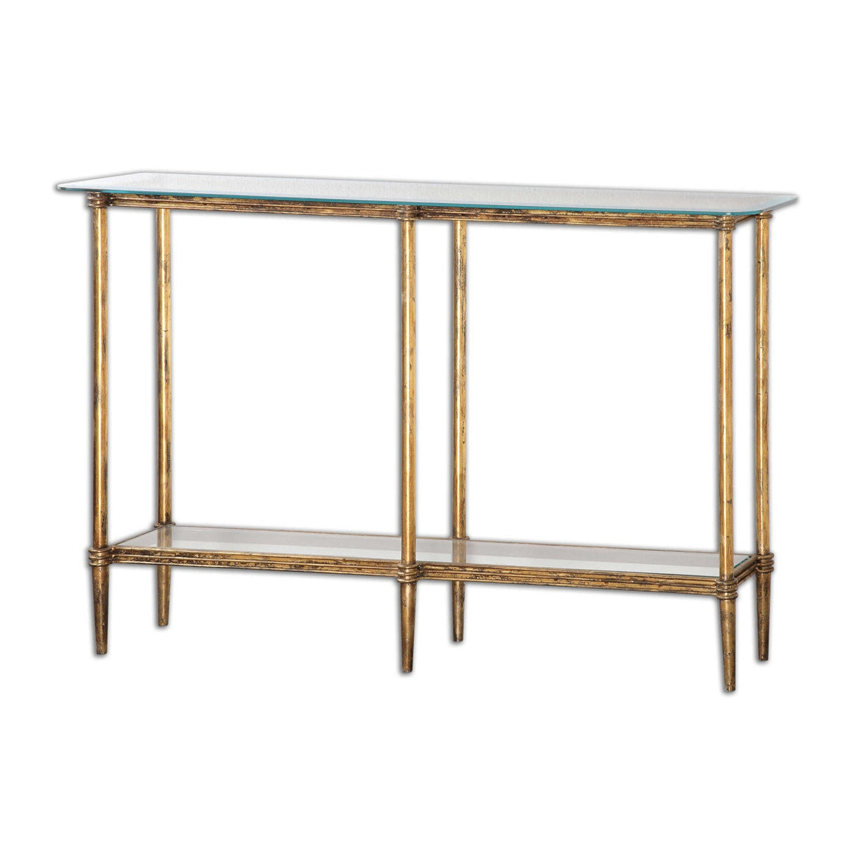 Modern European furniture - Gold Framed Glass Console Table - www.oroa.com