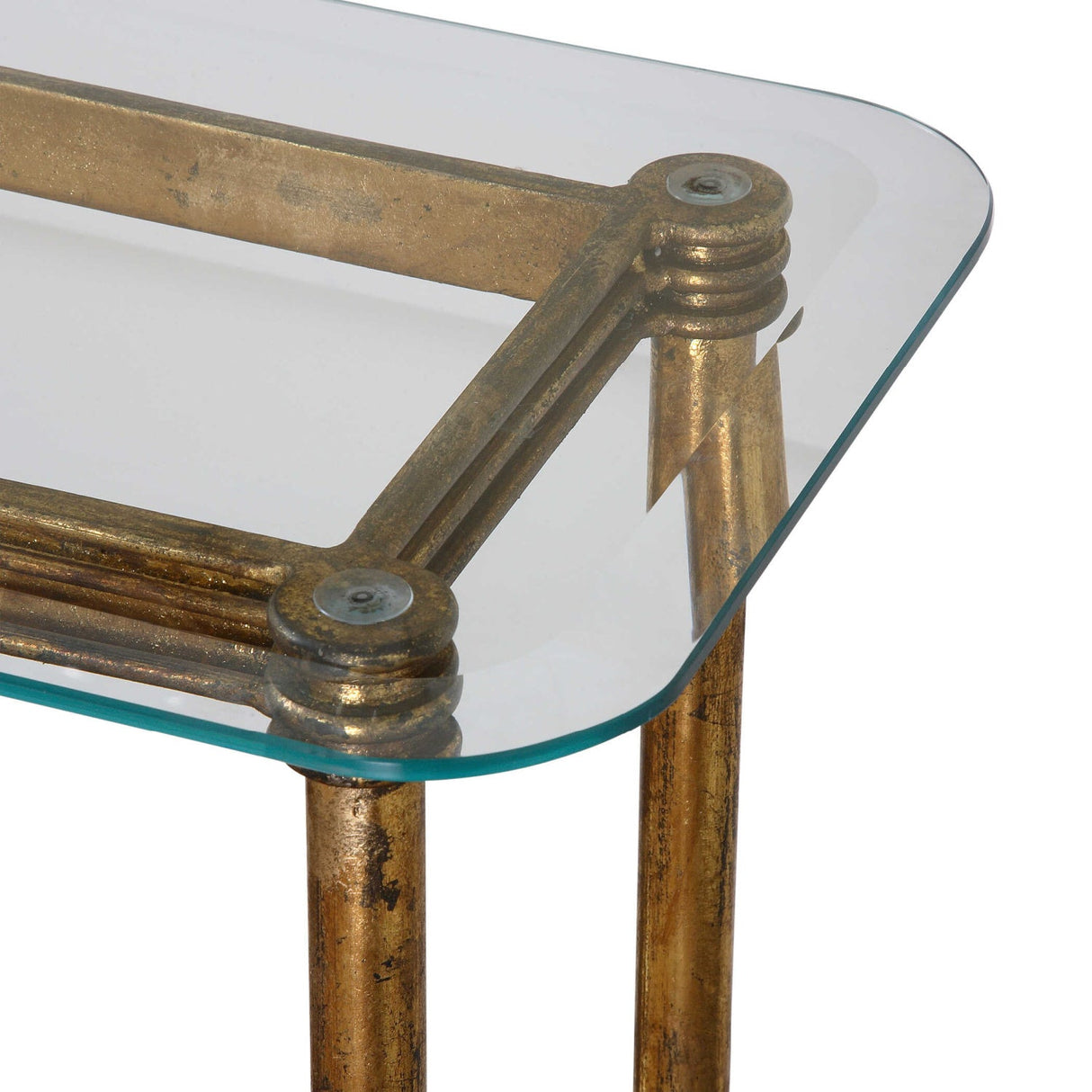 Modern European furniture - Gold Framed Glass Console Table - www.oroa.com
