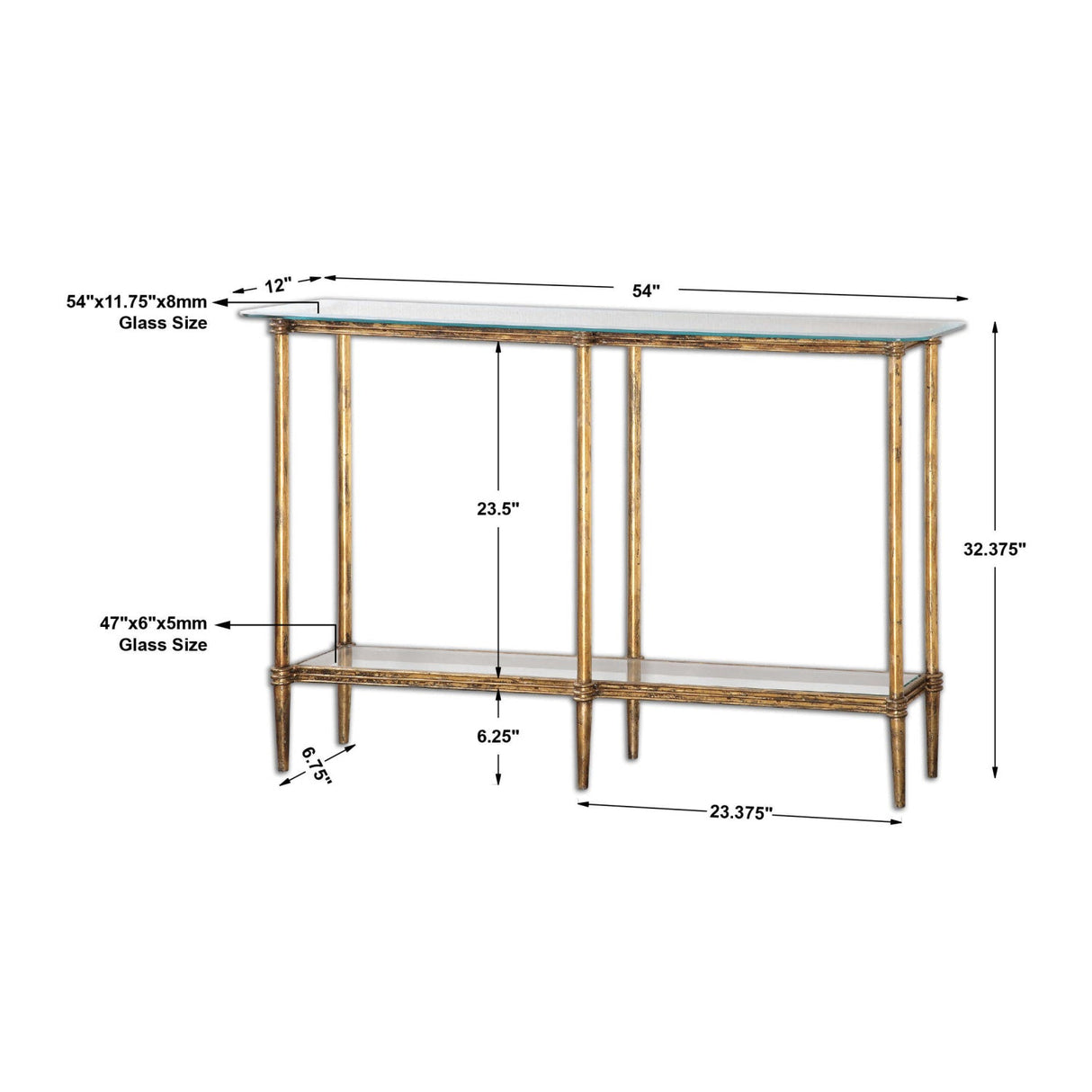 Modern European furniture - Gold Framed Glass Console Table - www.oroa.com
