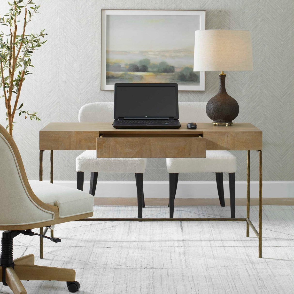 Modern European furniture - Primavera Wood 1-Drawer Desk - www.oroa.com