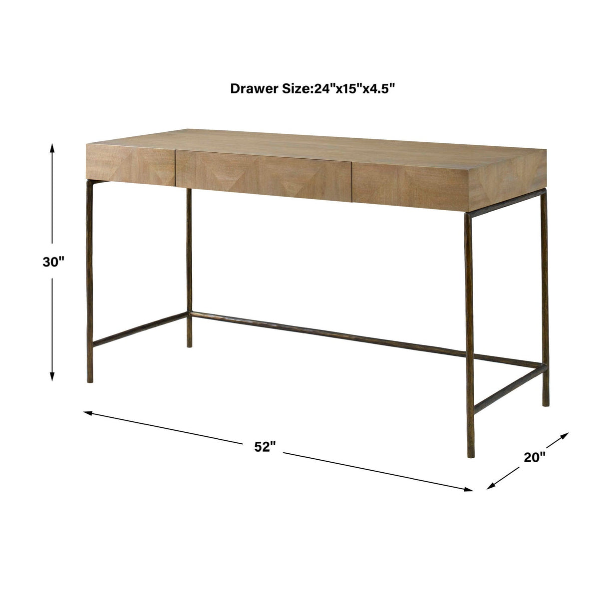 Modern European furniture - Primavera Wood 1-Drawer Desk - www.oroa.com
