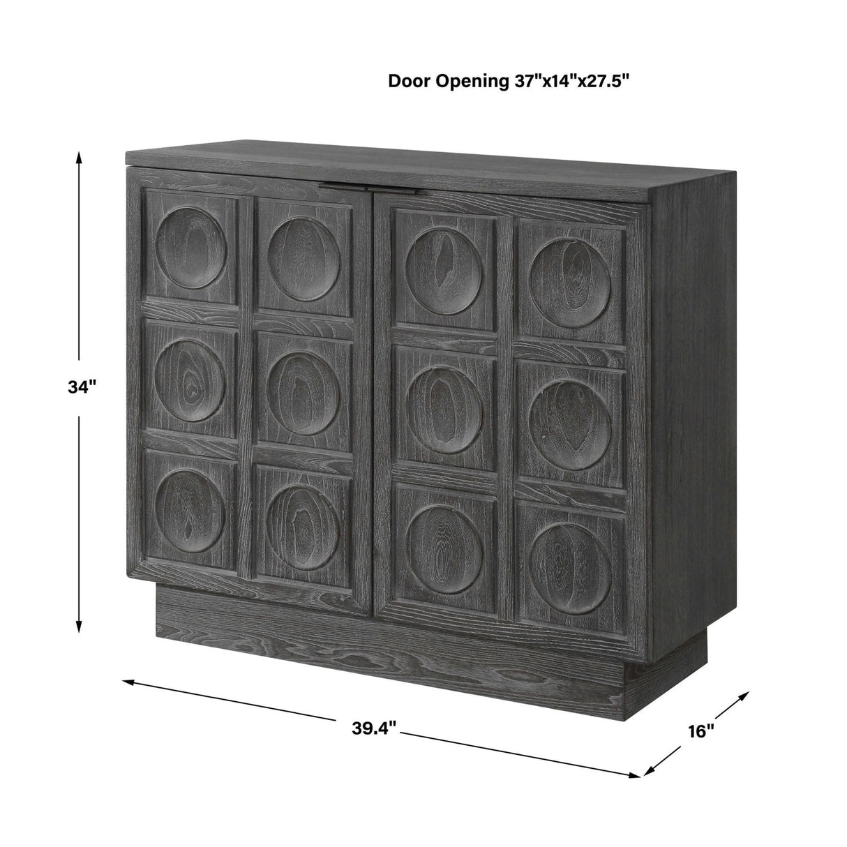 Circle Carved Elm 2-Door Cabinet by Uttermost Shelby, alternate view 11