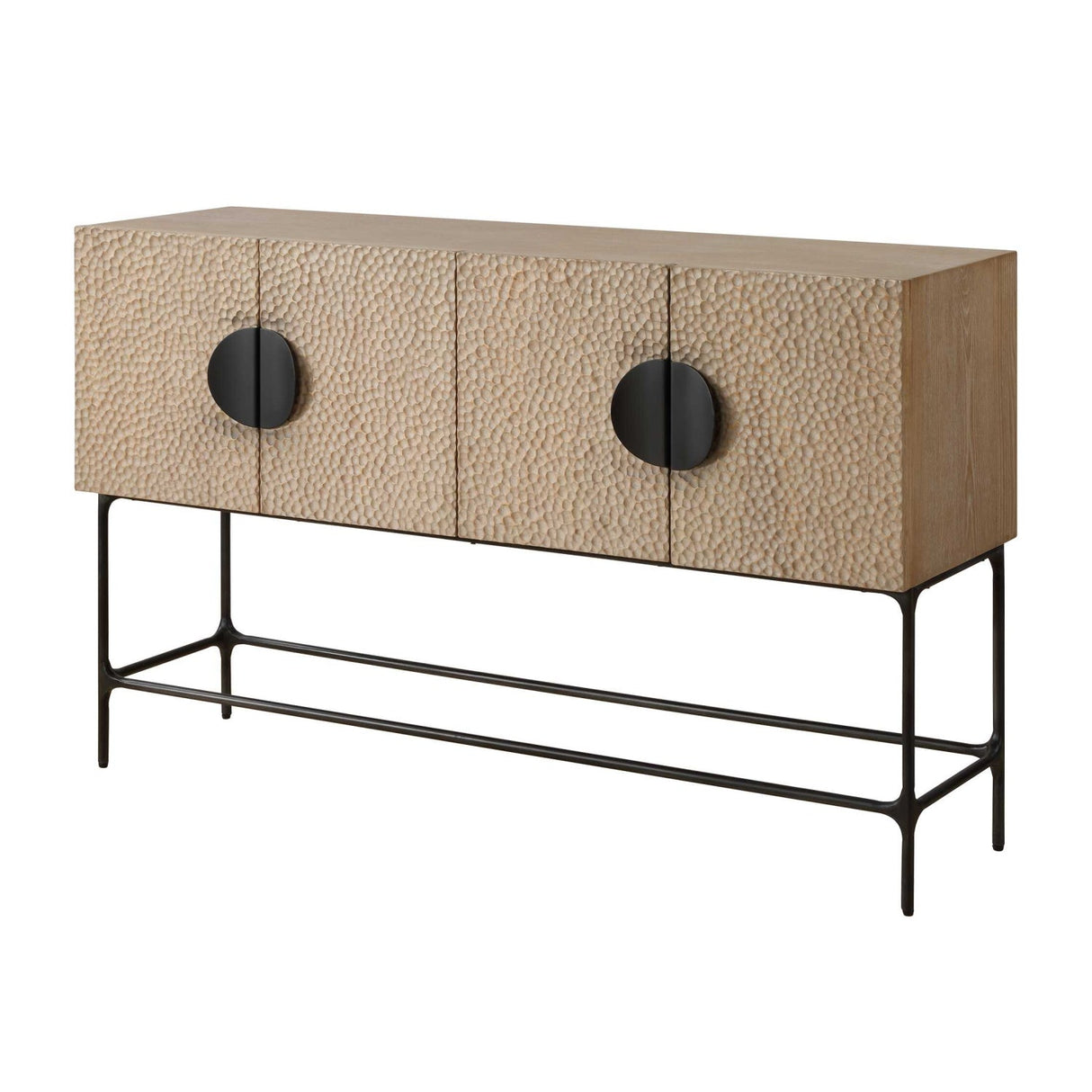 Elm Veneer 4-Door Cabinet by Uttermost Lunar, alternate view 3