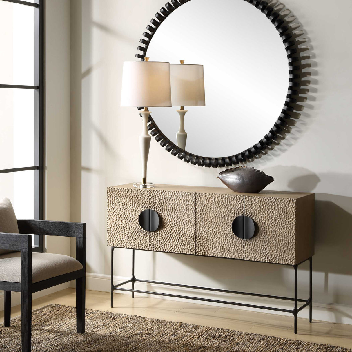 Elm Veneer 4-Door Cabinet | Oroa.com