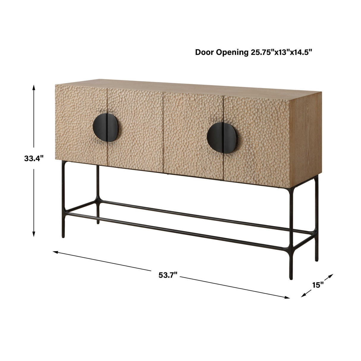Elm Veneer 4-Door Cabinet by Uttermost Lunar, alternate view 10