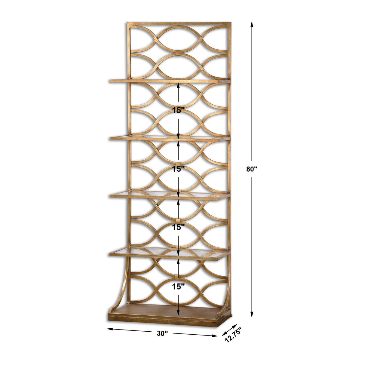 Modern European furniture - Gold Fretwork Bookshelf - www.oroa.com