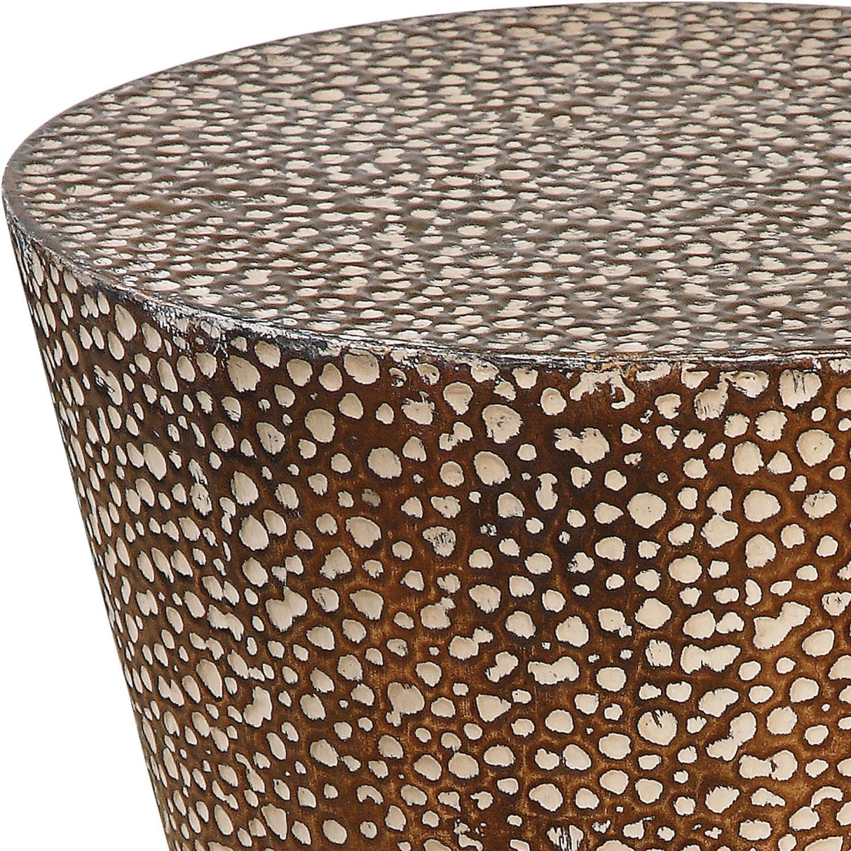 Hammered Bronze Hourglass Accent Table by Uttermost Cutler, alternate view 3