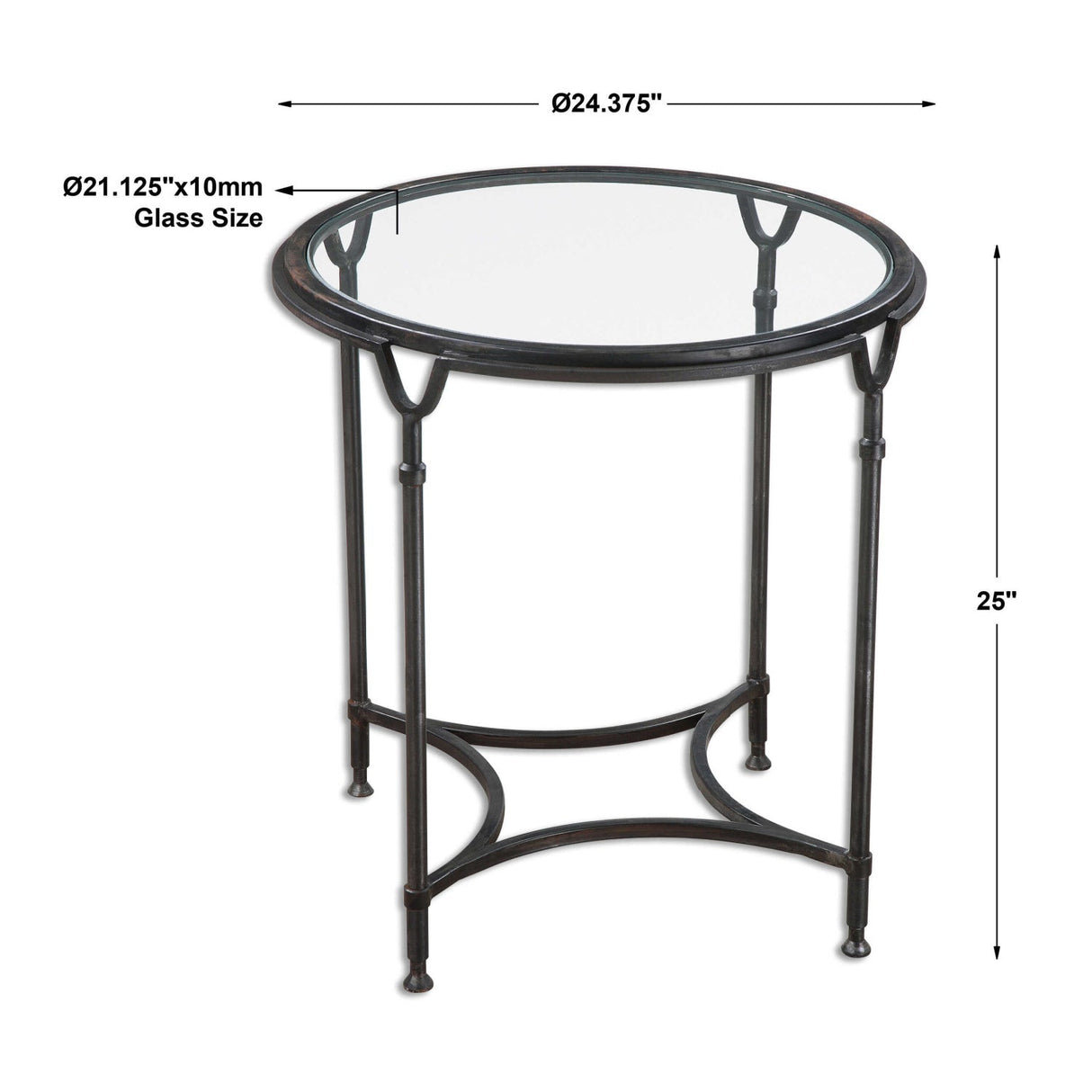 Black Steel Framed Side Table by Uttermost Samson, alternate view 4