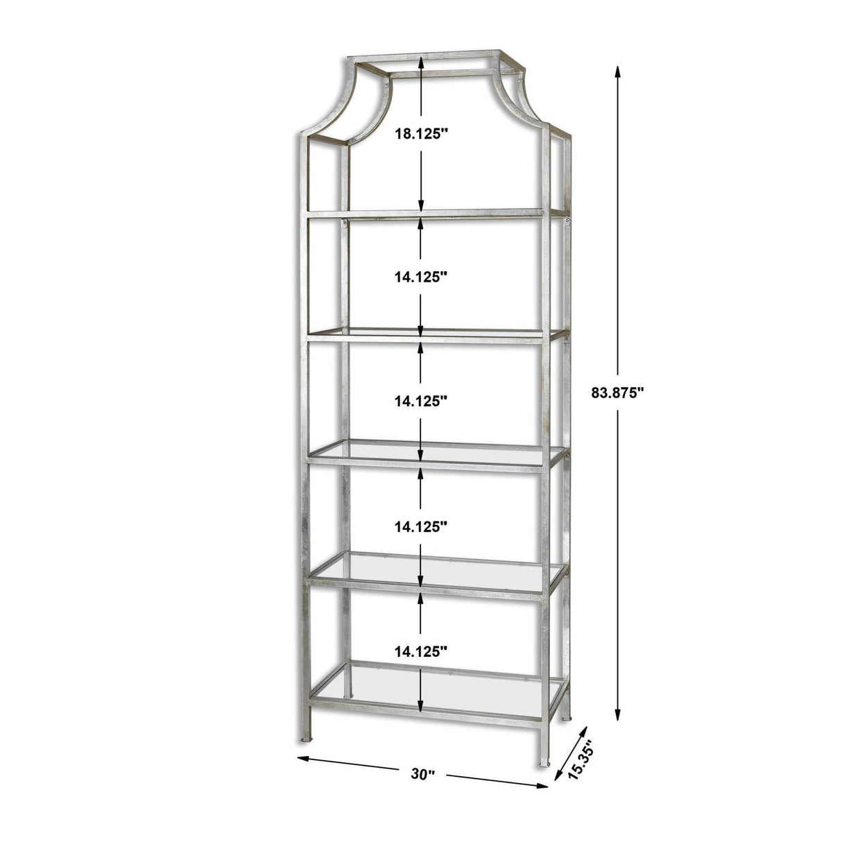 Modern European furniture - Silver Leaf Glass Bookshelf - www.oroa.com