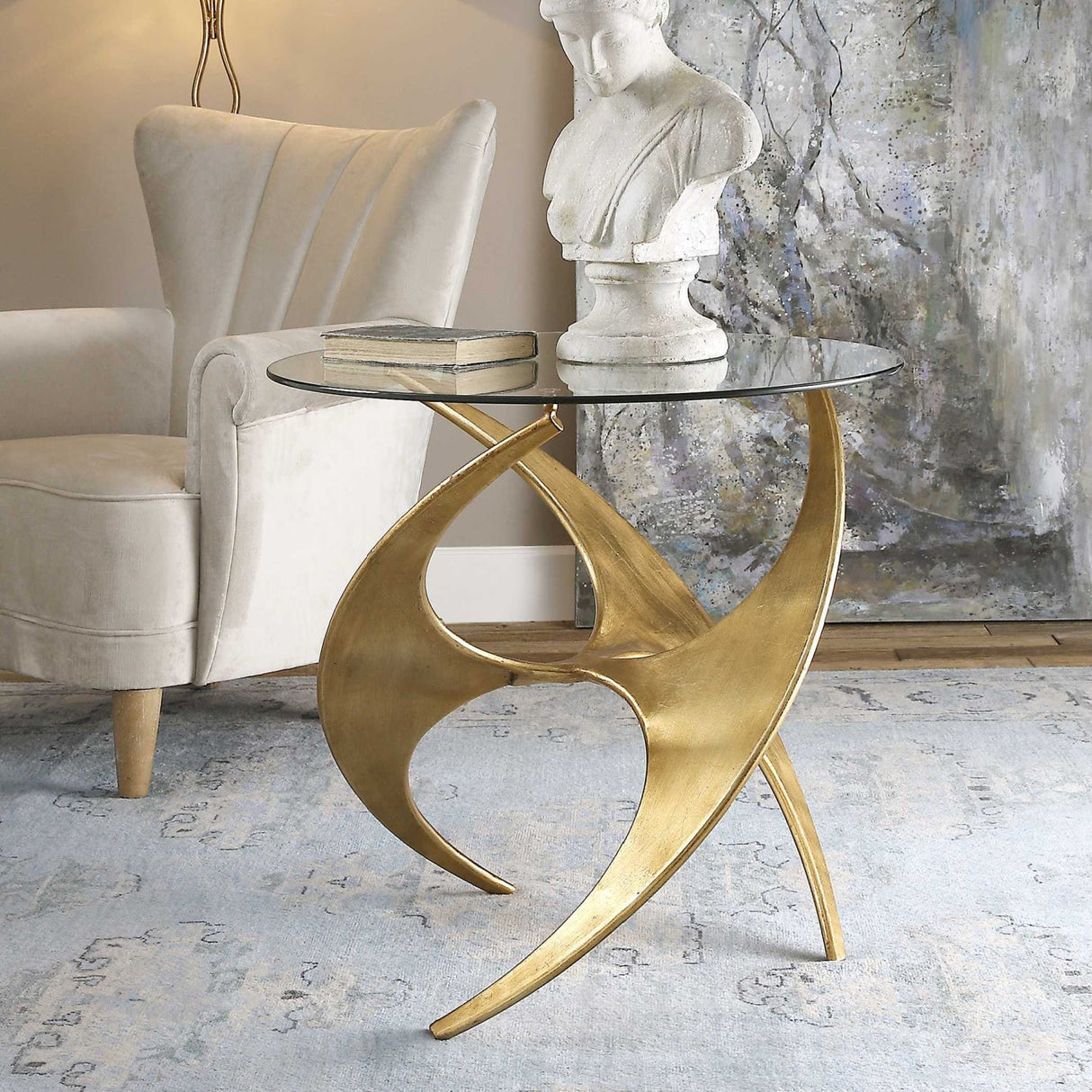 Antique Gold Side Table by Uttermost Graciano, alternate view 2