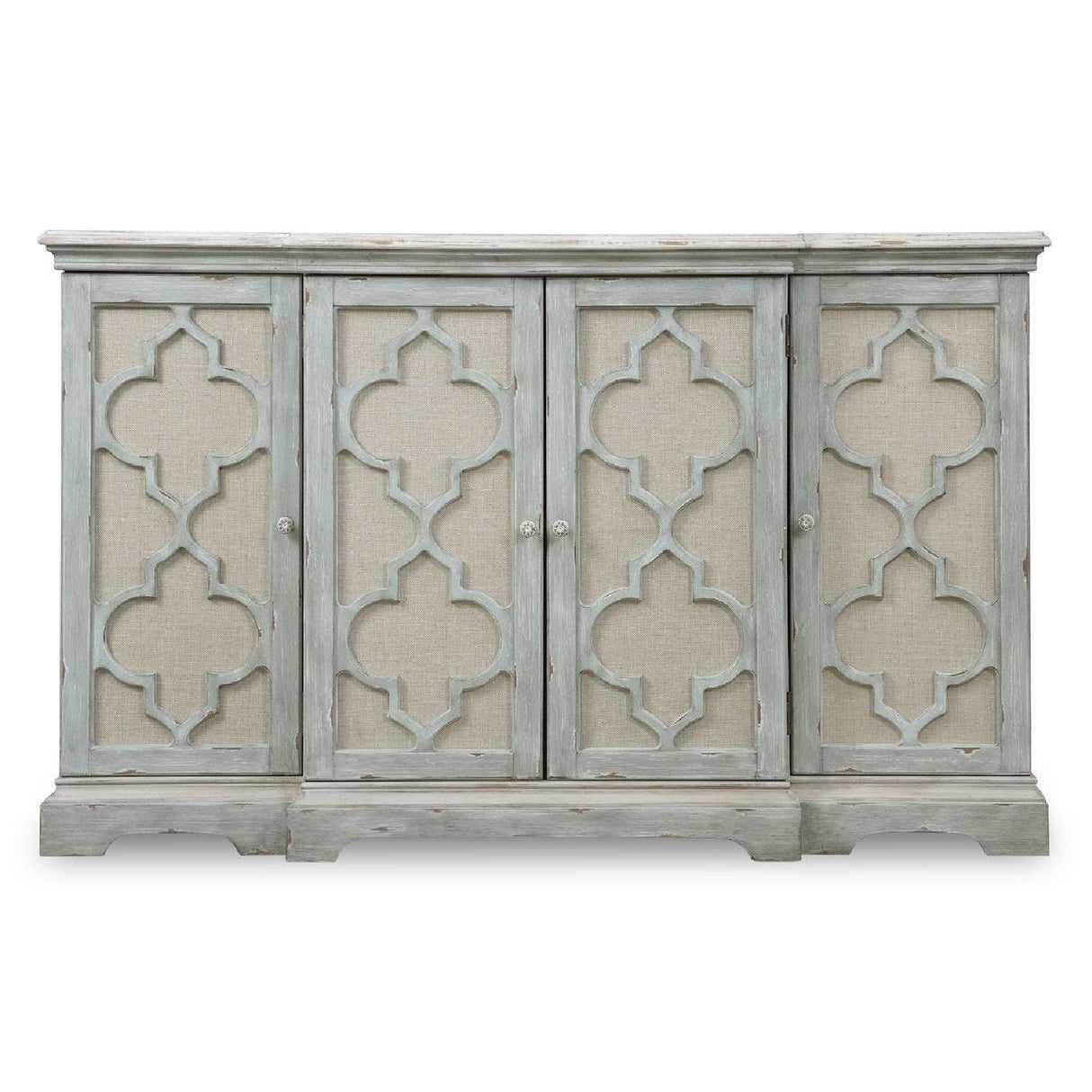 Gray Open-Carved 4-Door Cabinet by Uttermost Sophie, alternate view 3