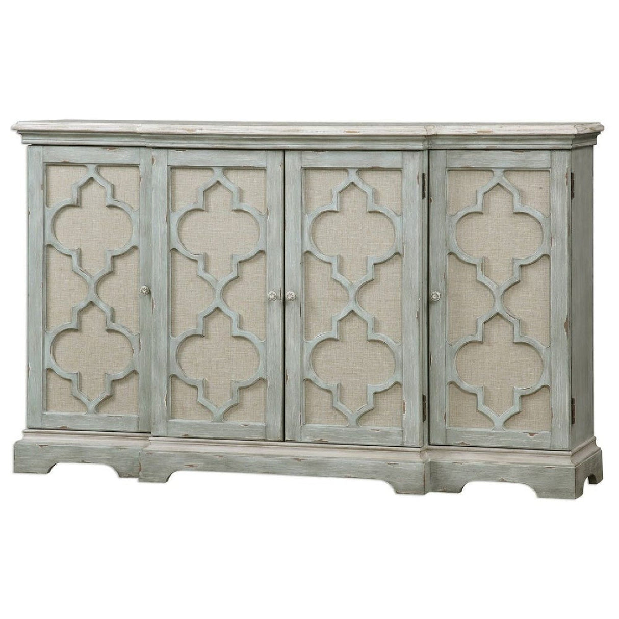 Gray Open-Carved 4-Door Cabinet by Uttermost Sophie
