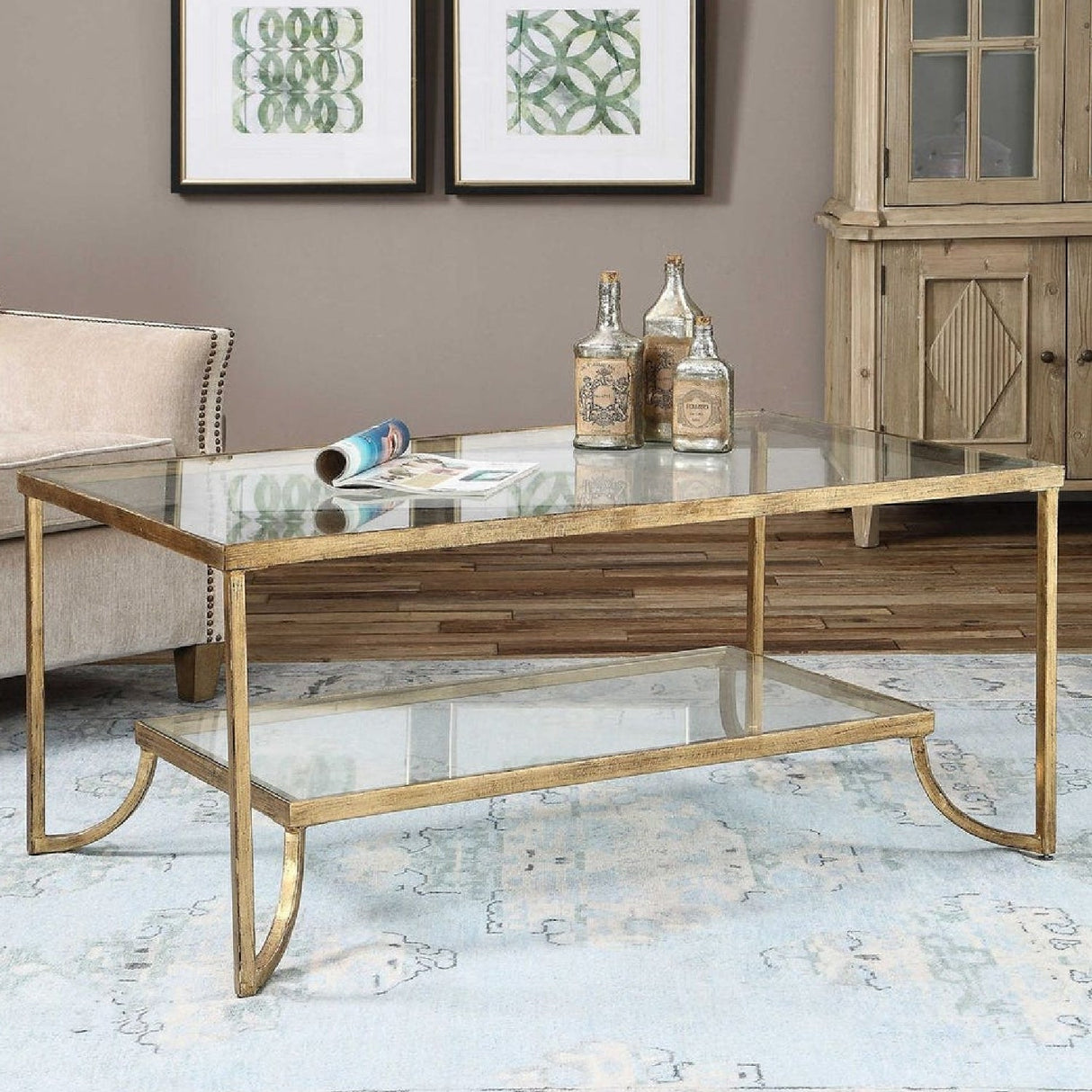 Gold Framed Coffee Table by Uttermost Katina, alternate view 2