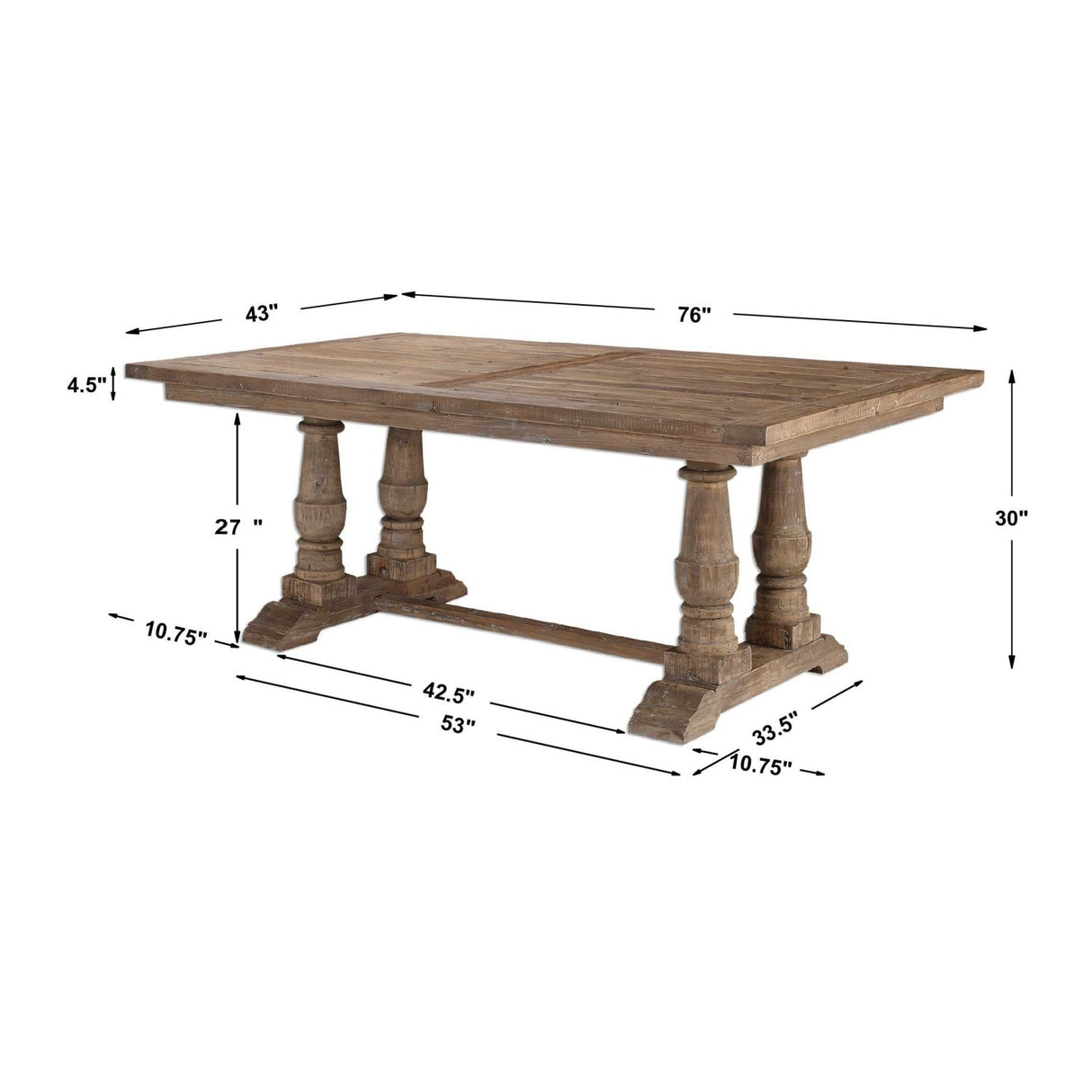 Modern European furniture - Solid Wood Rectangular Dining Table - www.oroa.com