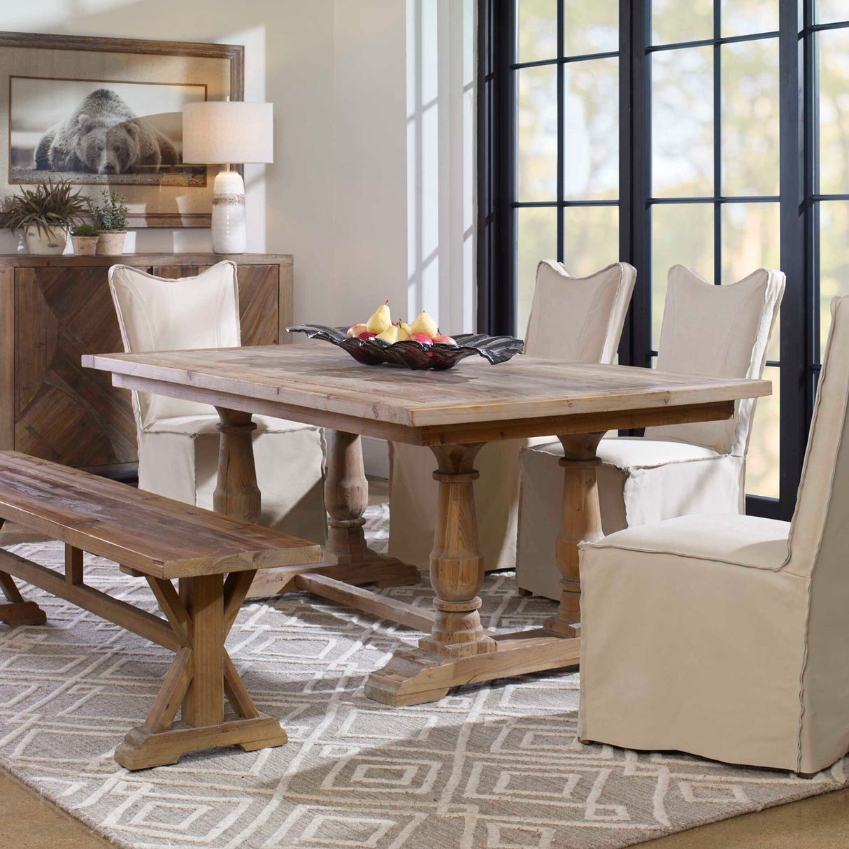Modern European furniture - Solid Wood Rectangular Dining Table - www.oroa.com