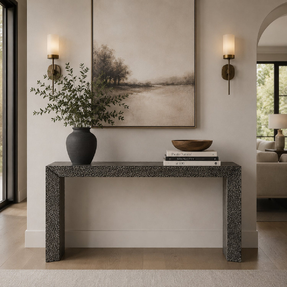 Chiseled Black Elm Console Table by Uttermost Thoreau, alternate view 2