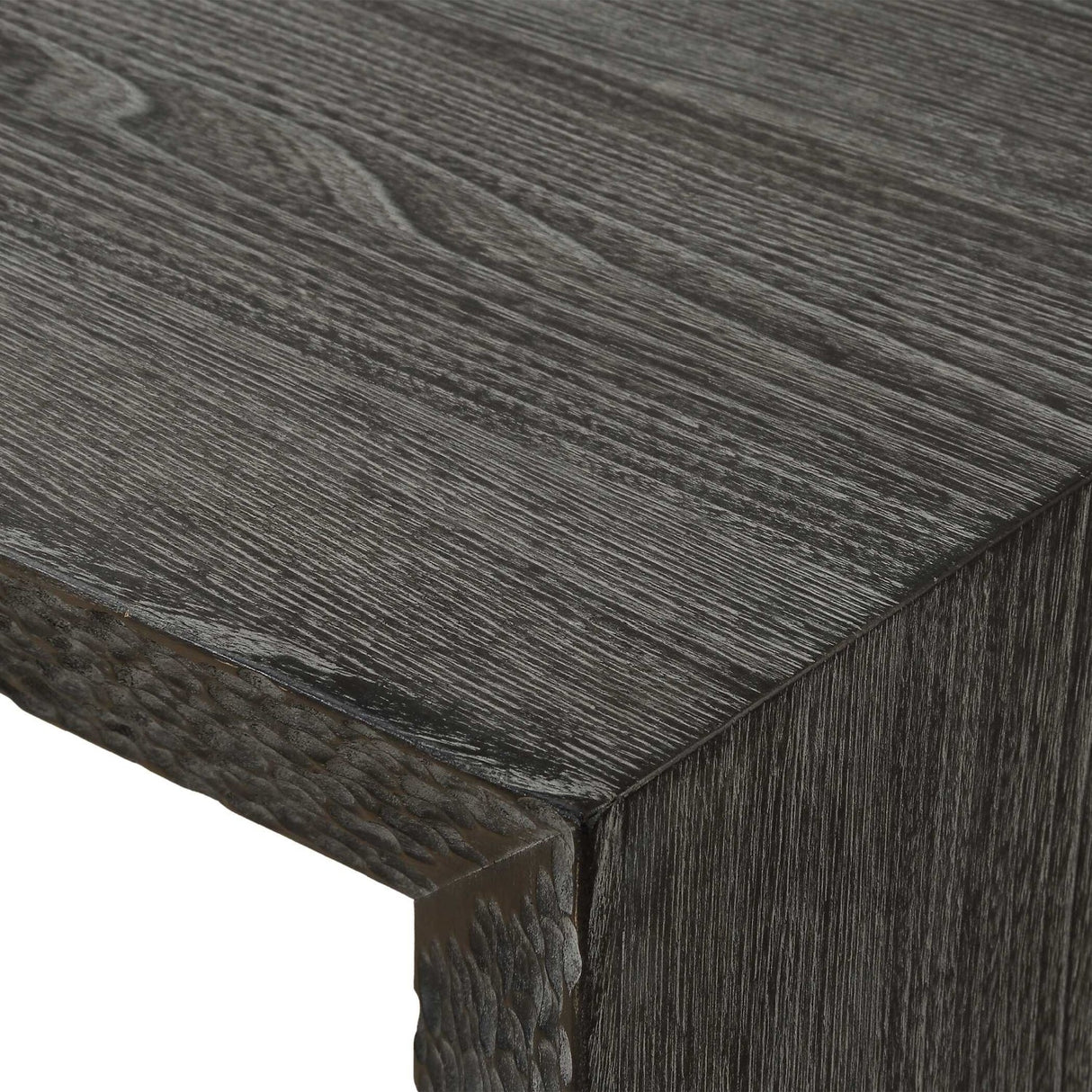 Chiseled Black Elm Console Table by Uttermost Thoreau, alternate view 6