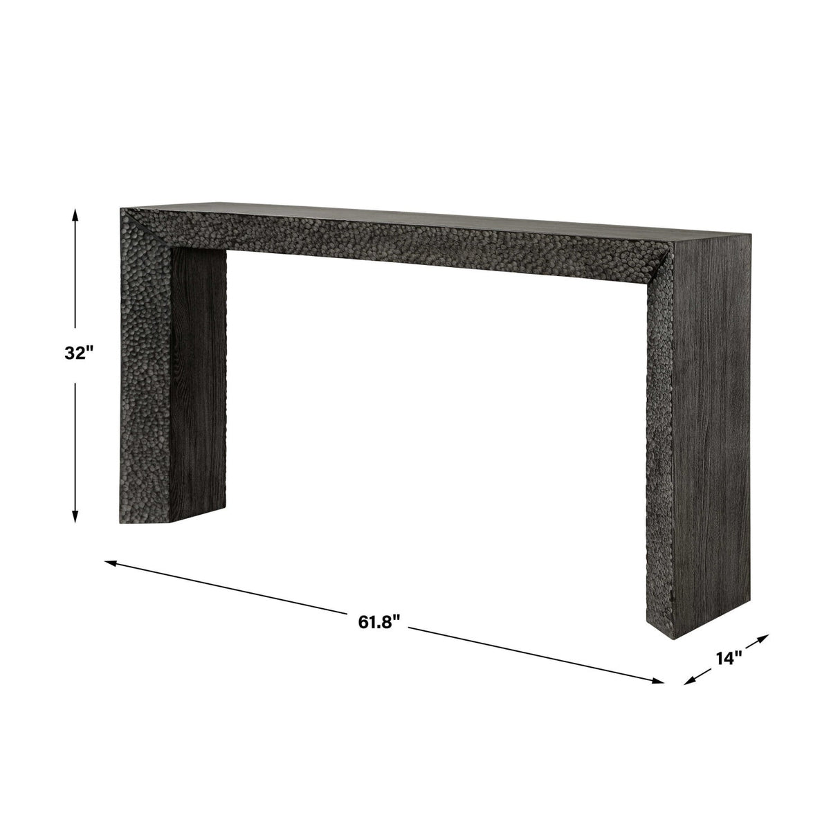 Chiseled Black Elm Console Table by Uttermost Thoreau, alternate view 9