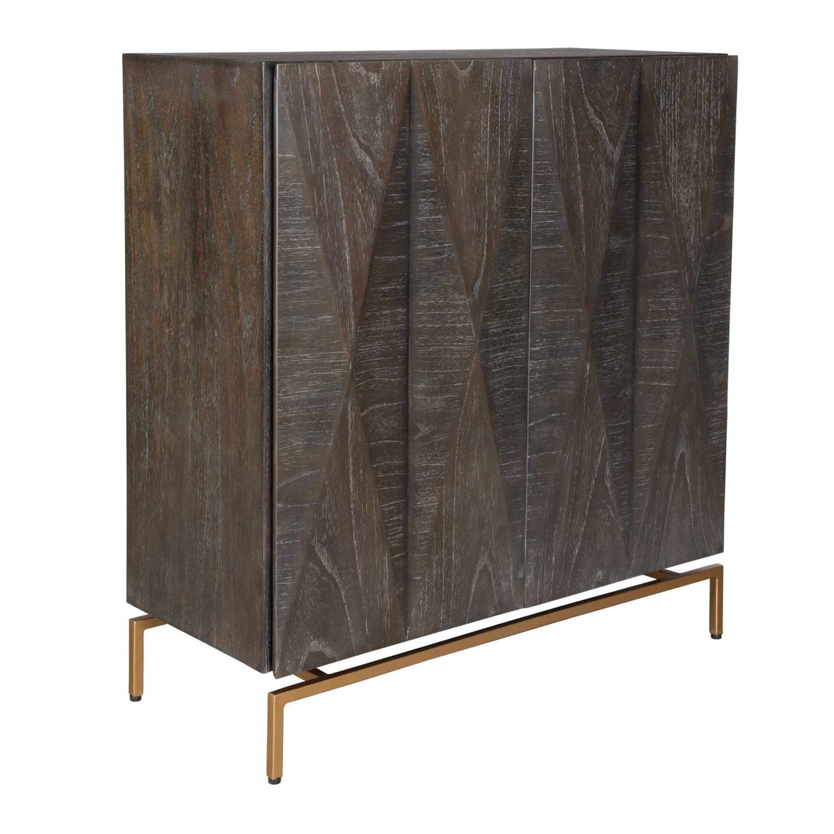 Black Mindi Faceted 2-Door Cabinet by Uttermost Marico, alternate view 3