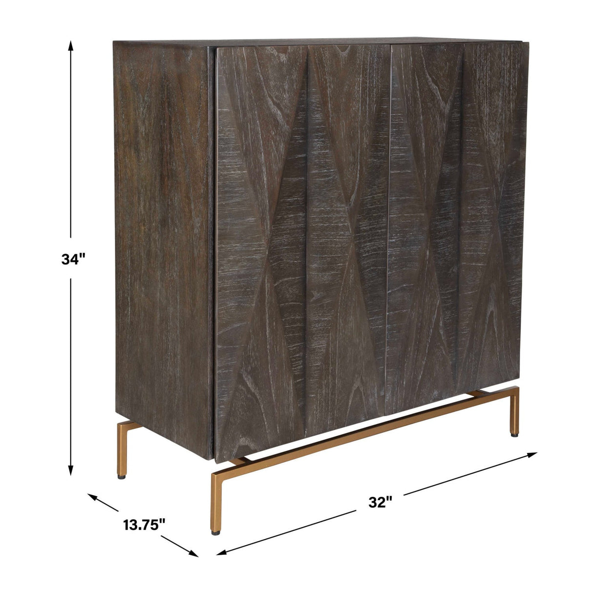 Black Mindi Faceted 2-Door Cabinet by Uttermost Marico, alternate view 10