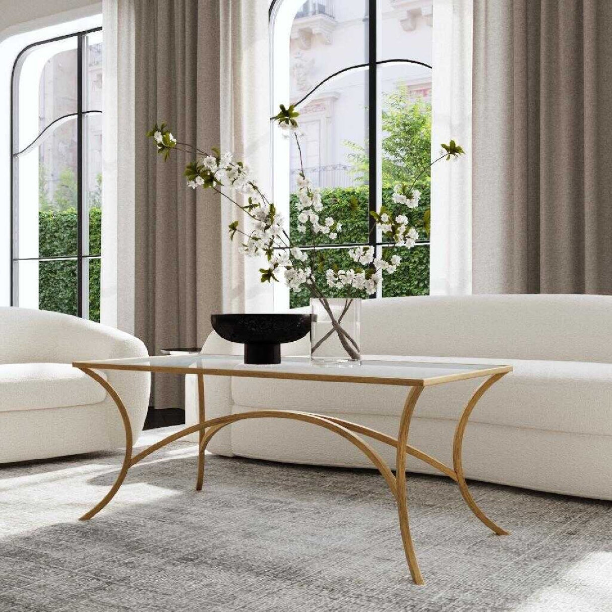 Beveled Tempered Glass Coffee Table by Uttermost Alayna, alternate view 2