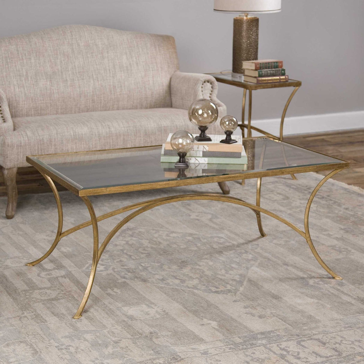 Beveled Tempered Glass Coffee Table by Uttermost Alayna, alternate view 3