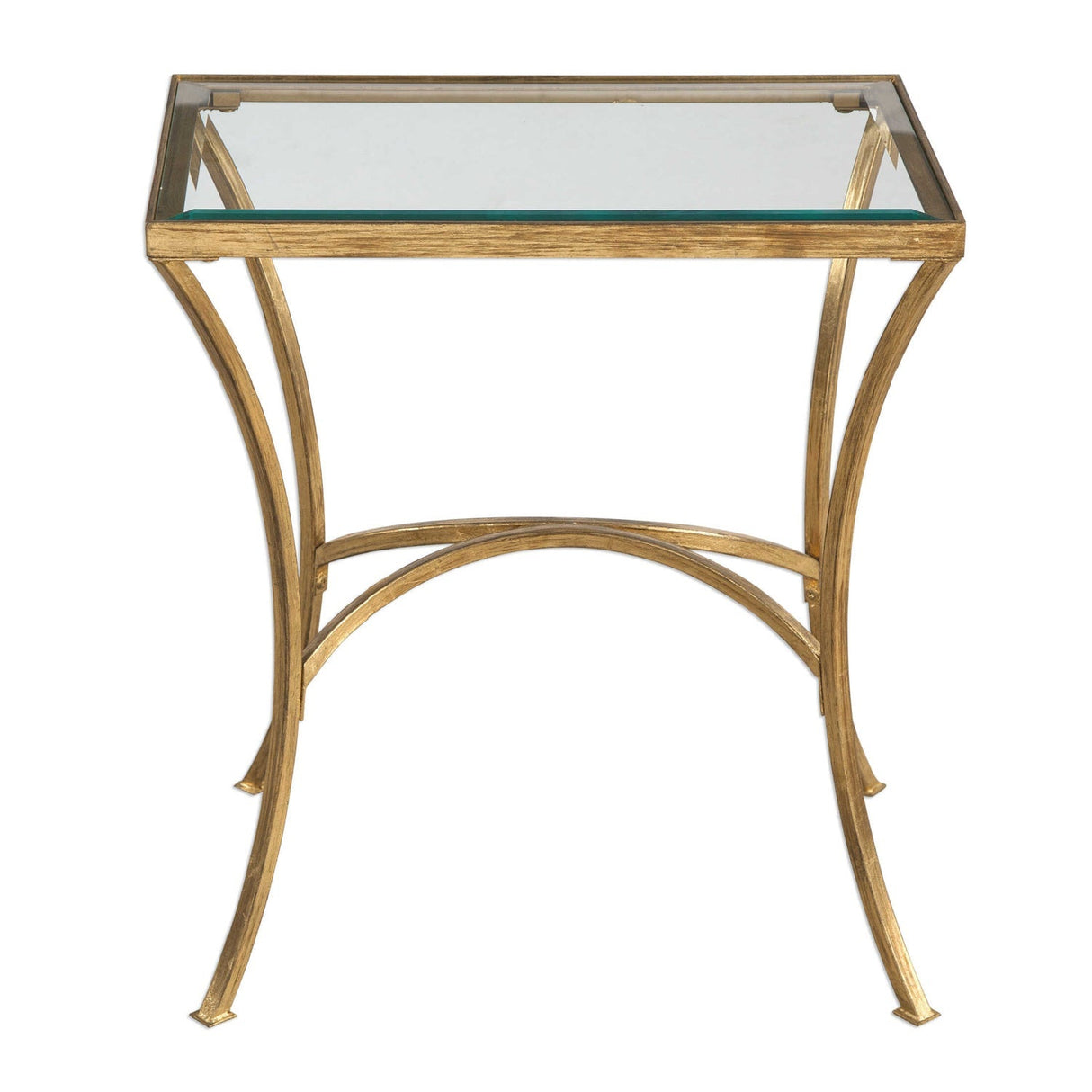 Gold Framed Glass End Table by Uttermost Alayna