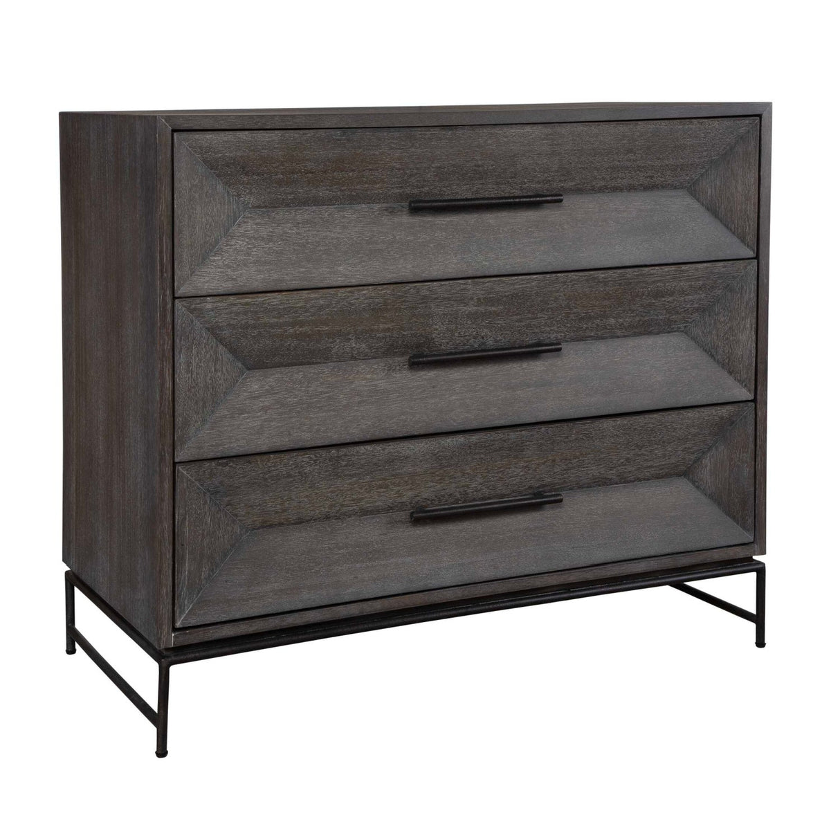 Gray Glazed Acacia 3-Drawer Chest by Uttermost Knox, alternate view 3
