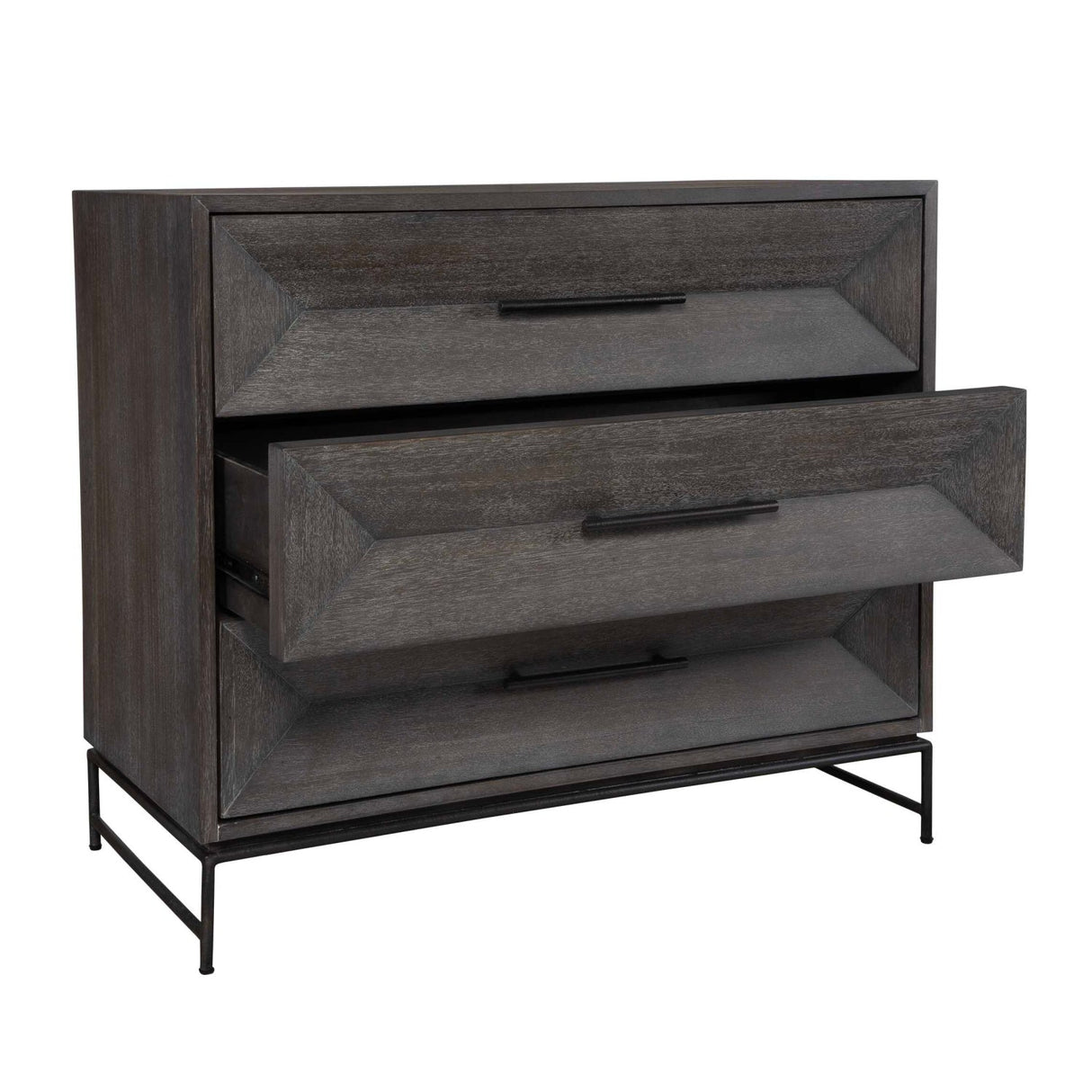 Gray Glazed Acacia 3-Drawer Chest by Uttermost Knox, alternate view 4