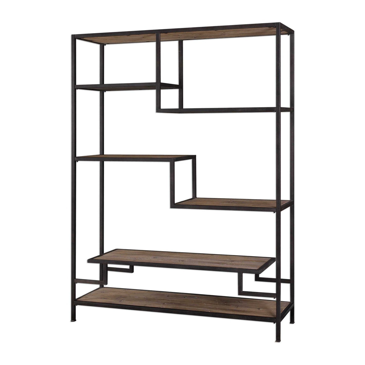 Modern European furniture - Pine Wood Staggered-Shelf Bookcase - www.oroa.com