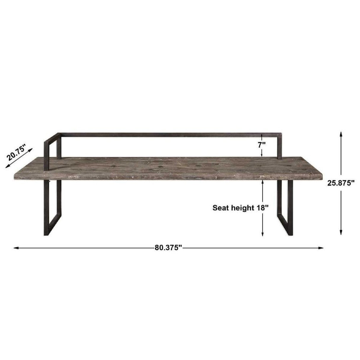 Solid Fir Wood Bench by Uttermost Herbert, alternate view 4