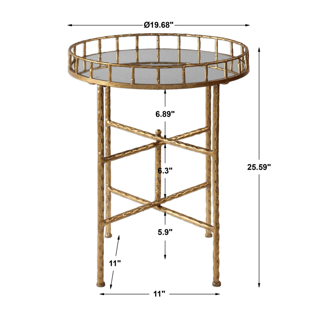 Gold Framed Mirror Accent Table by Uttermost Tilly, alternate view 4
