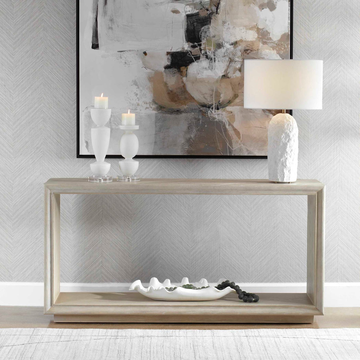 Light Oak Console Table by Uttermost Prism, alternate view 2